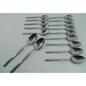 Hampton Forge HF Signature SS Flat Tip Bands Spoons 16 Pcs Tea, Soup, 2 Serving